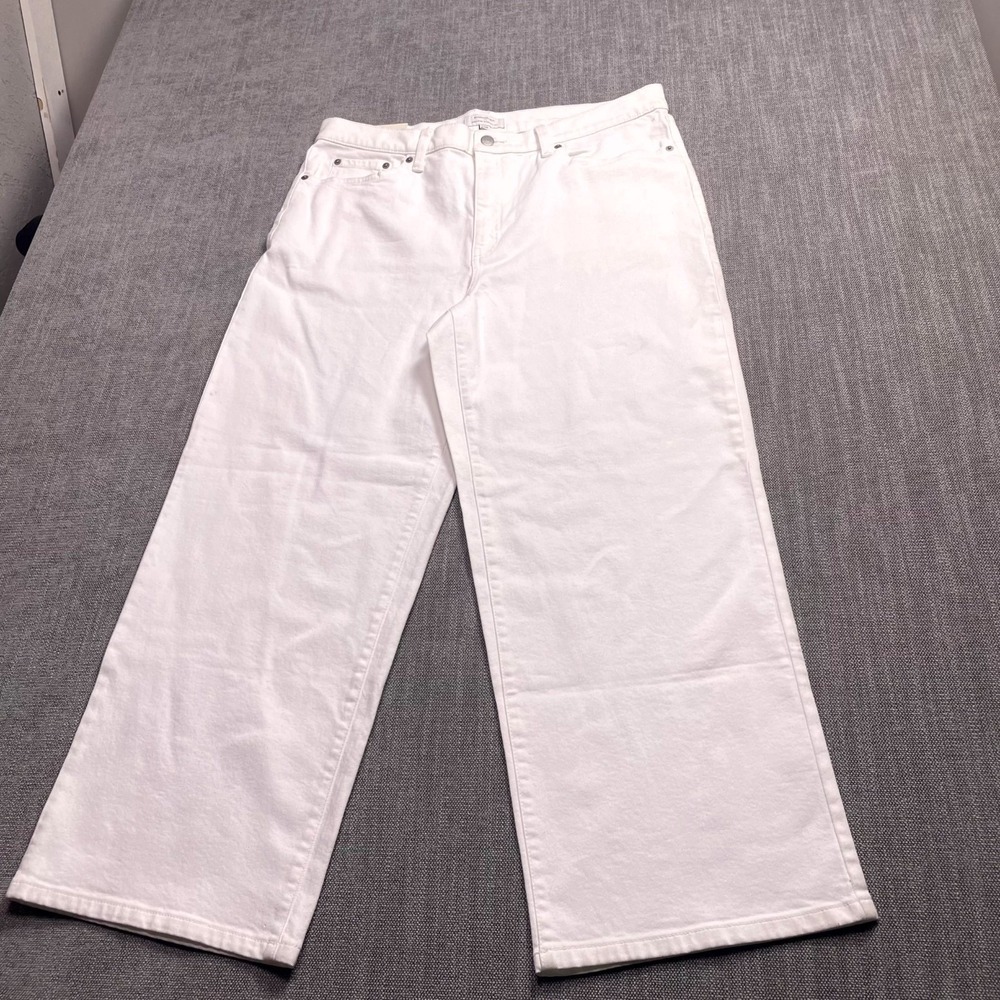 Banana Republic High Rise Straight Fit Ankle Jeans Women 33x16 White Stretch